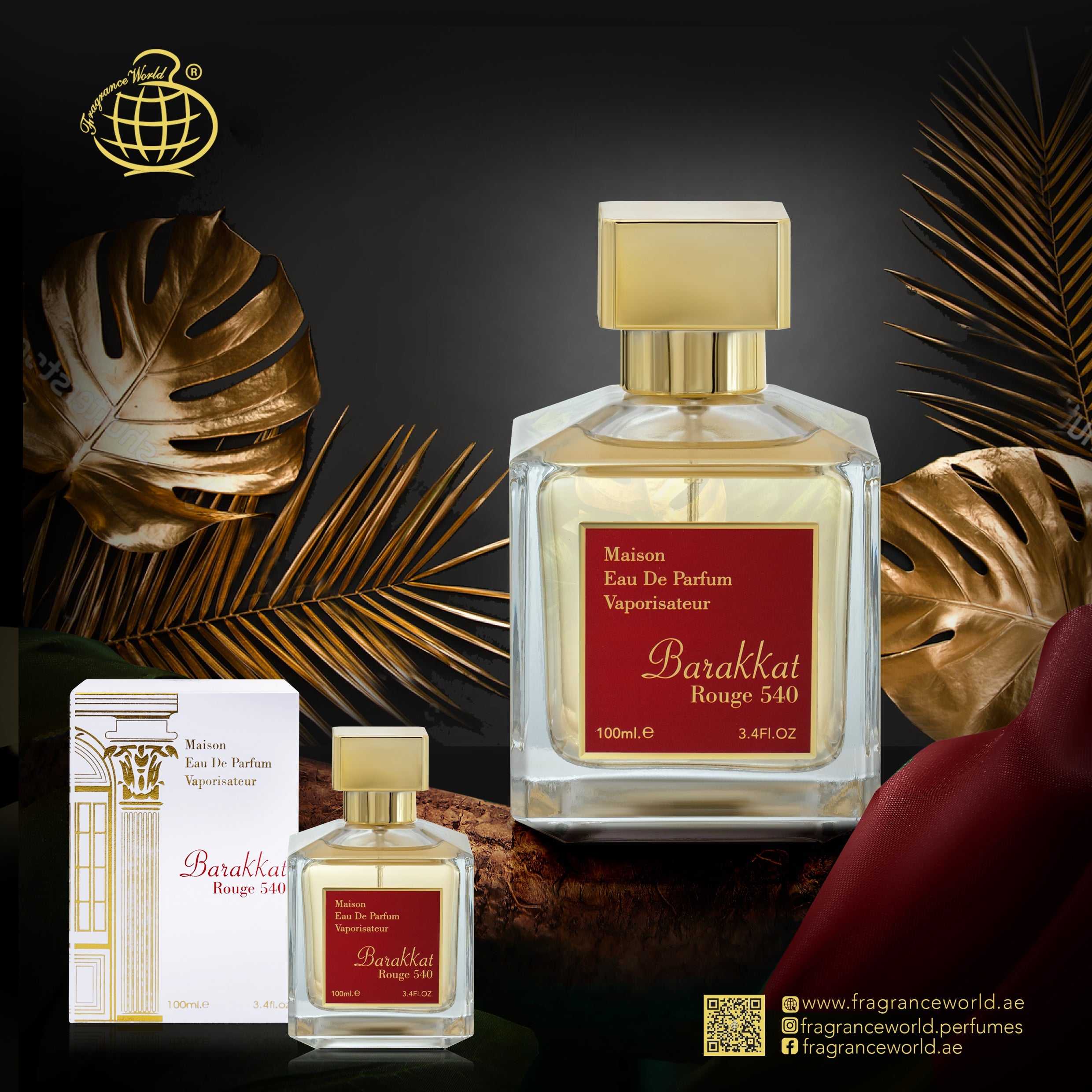 Fragrance World Barakkat Rouge 540 100 ml Eau De Parfum For Men & Women